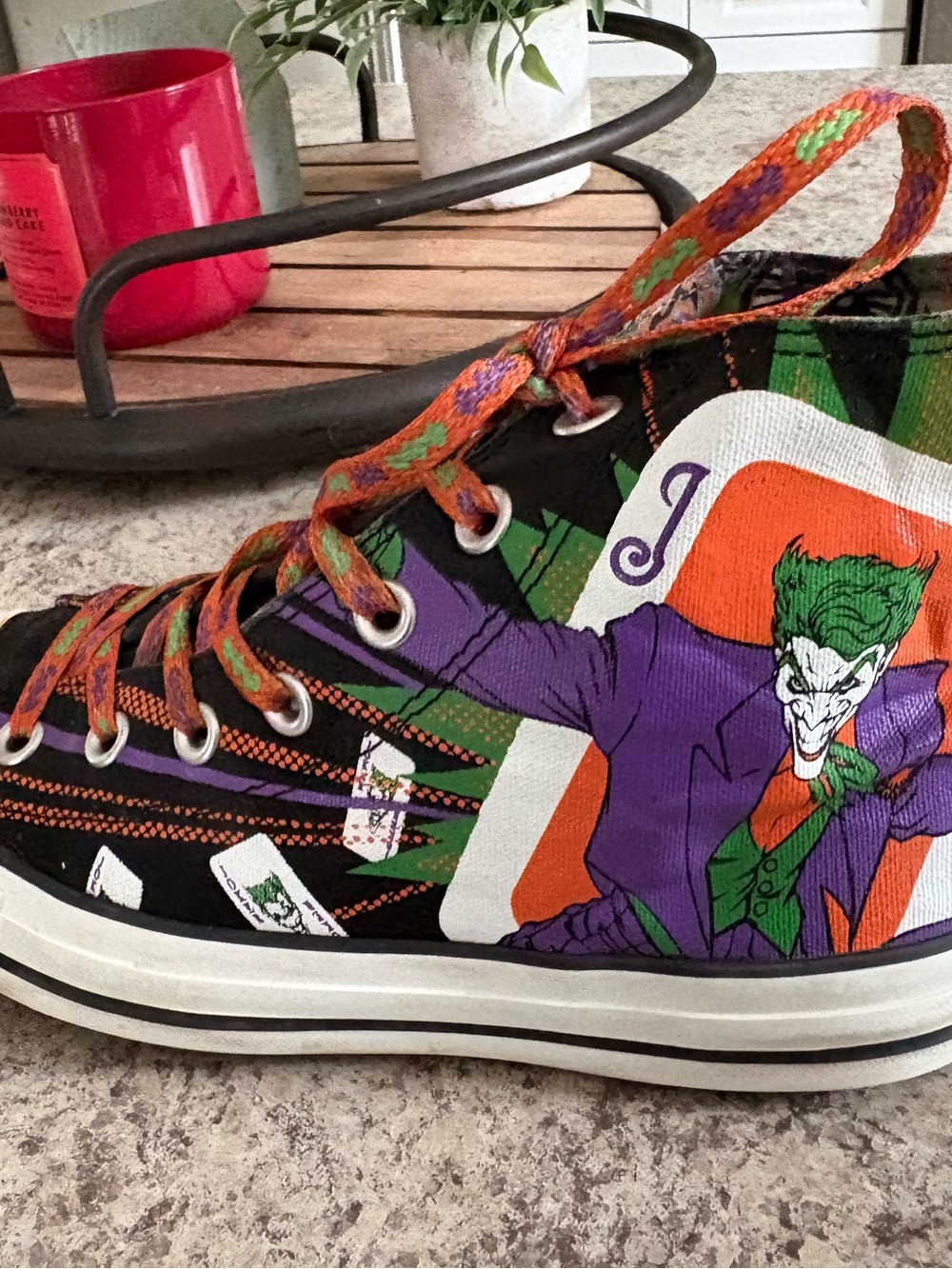 The Joker Graphic High-Top Sneakers - Black, Purple, Orange, Green - Picture 7 of 16